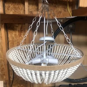 Hanging light fixture. Beaded